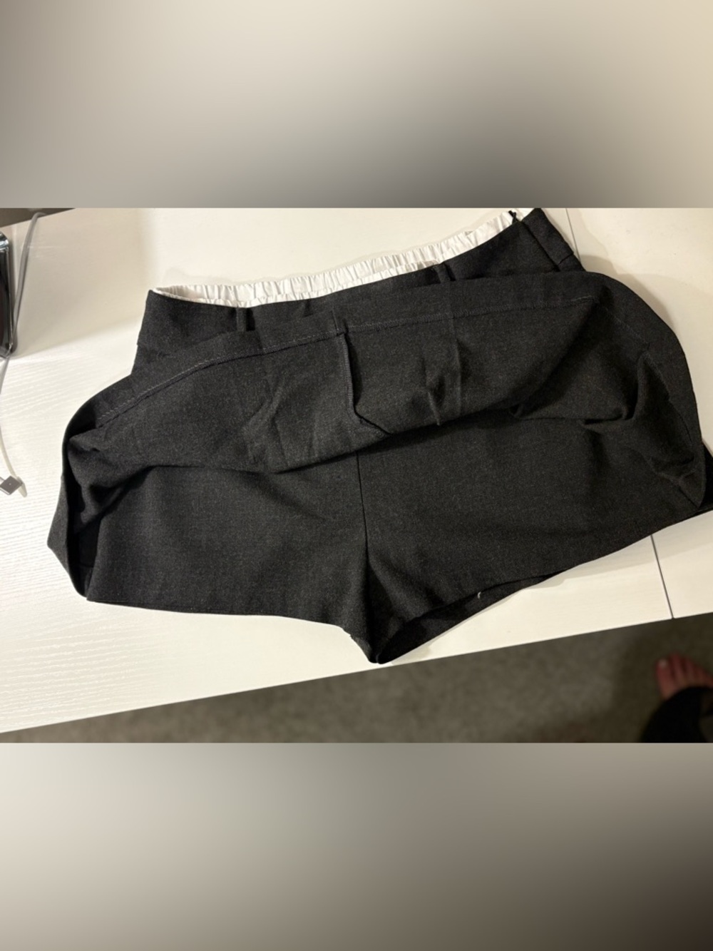 *NWOT* Zara Double Waist Box Pleat Skort — Dark Grey - Picture 3 of 5